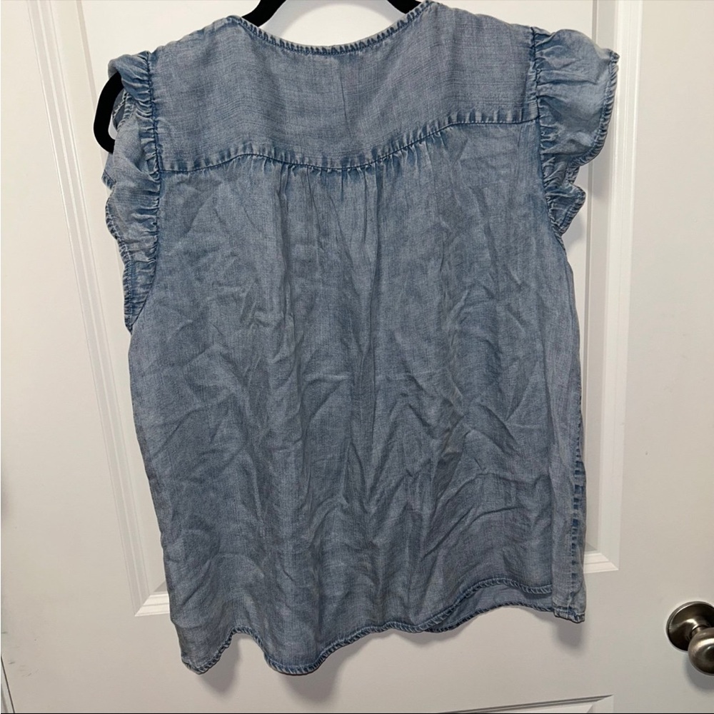 Jane and Delancey Light Blue Ruffled Blouse - Picture 7 of 7